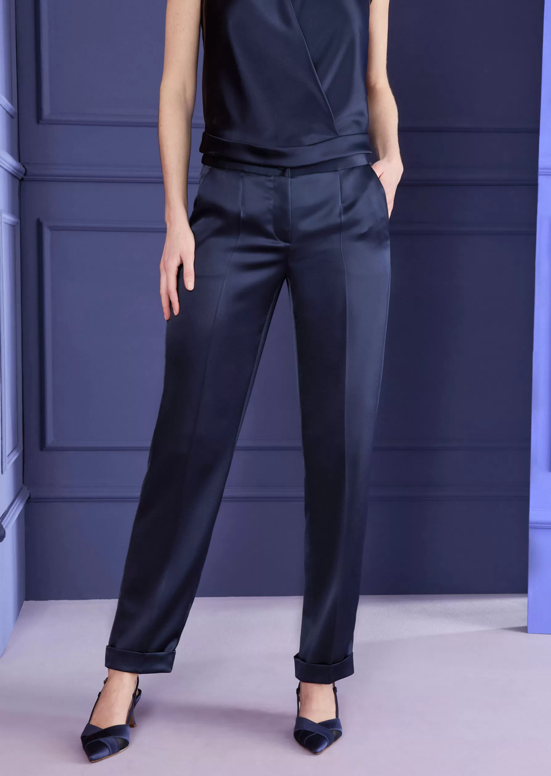 Pants-Talbot Runhof Pants Milena3 Midnightblue