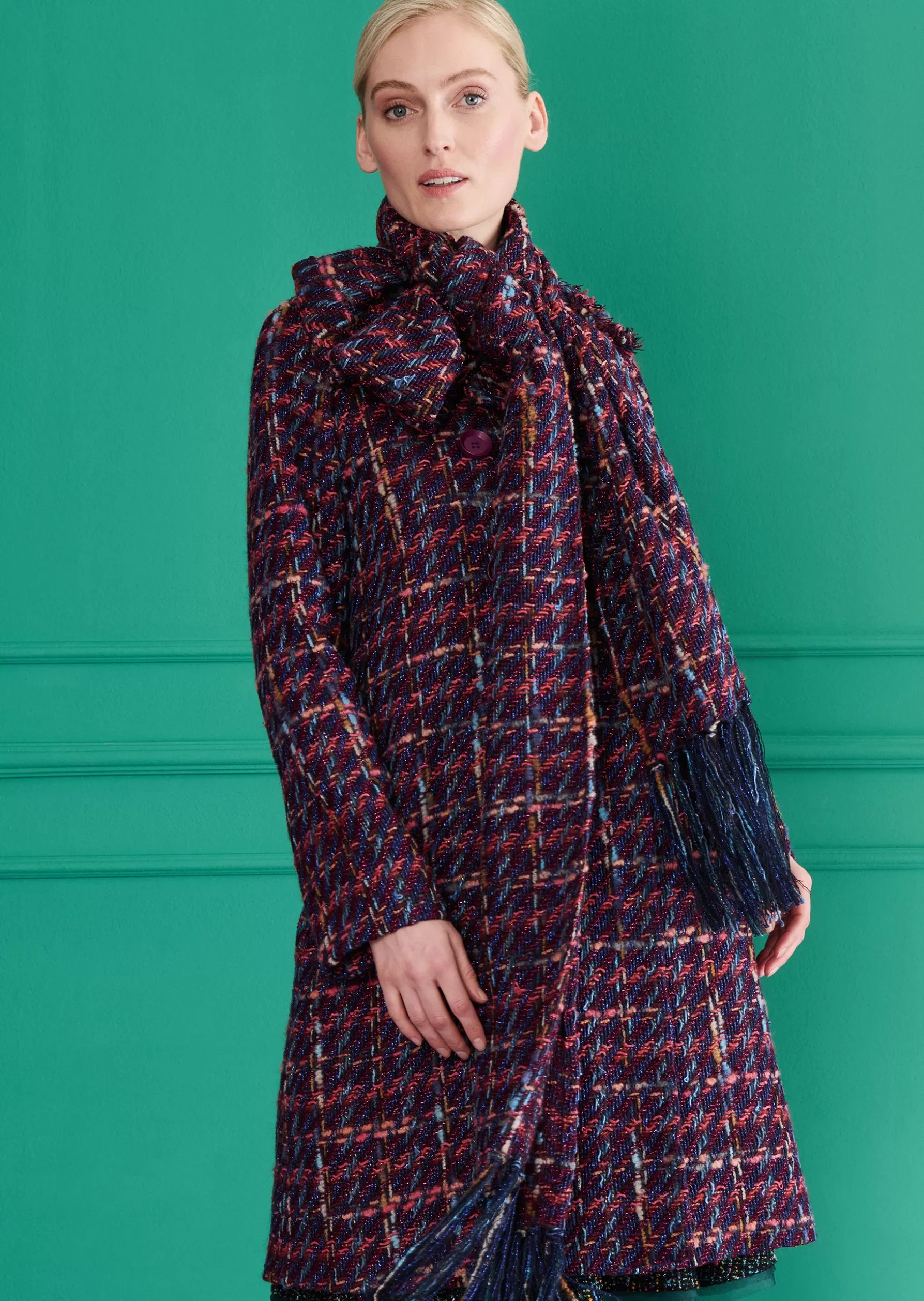Wraps & Stoles-Talbot Runhof Scarf Kitty12 Fuchsiapurple