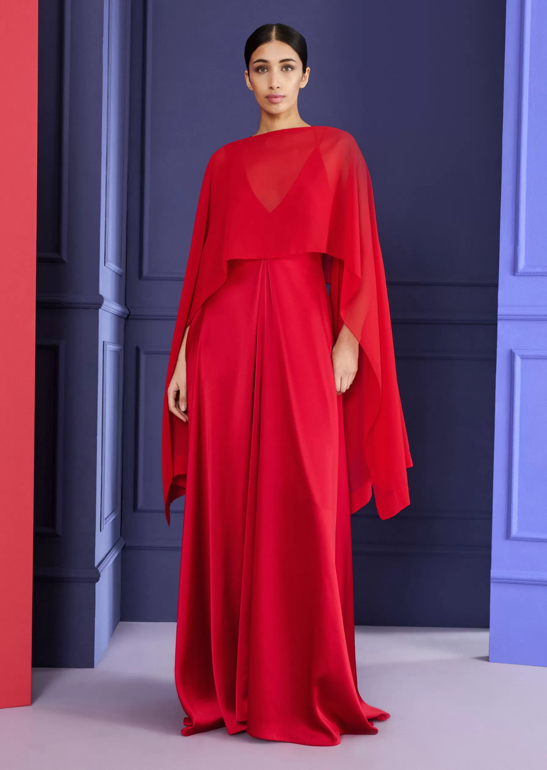 Wraps & Stoles-Talbot Runhof Stole Cia1 Scarletred