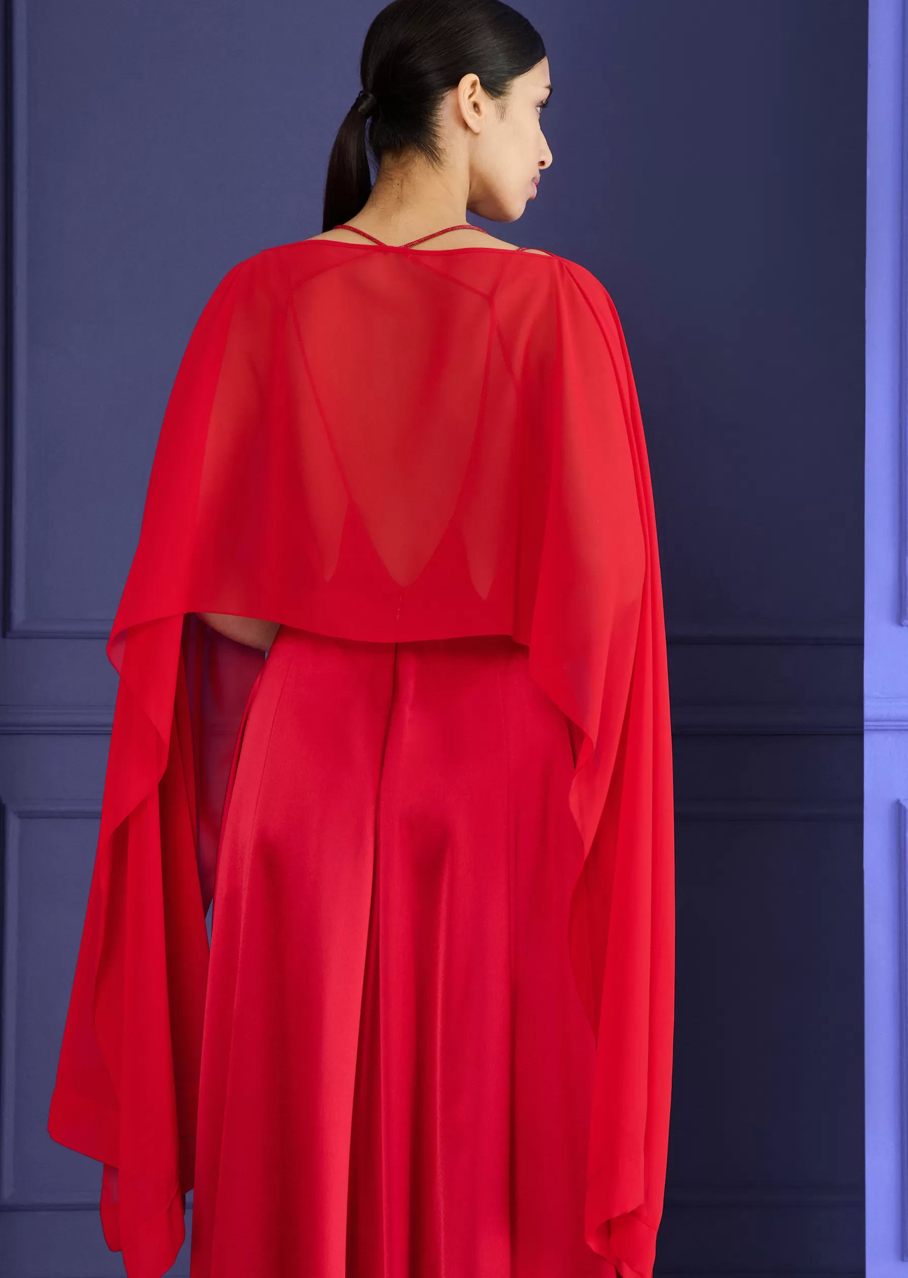 Wraps & Stoles-Talbot Runhof Stole Cia1 Scarletred
