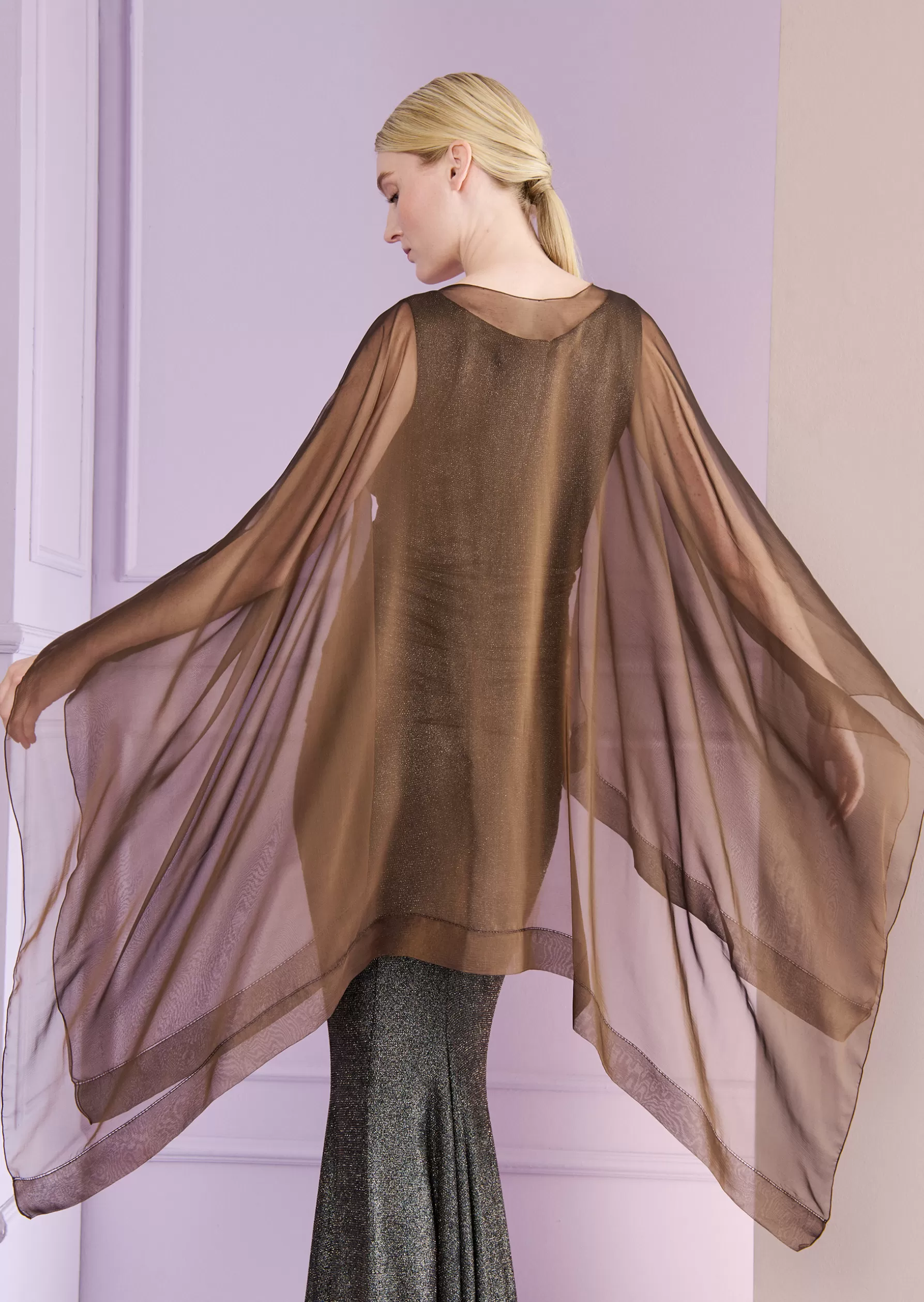 Wraps & Stoles-Talbot Runhof Stole Hint11 Mokkabrown