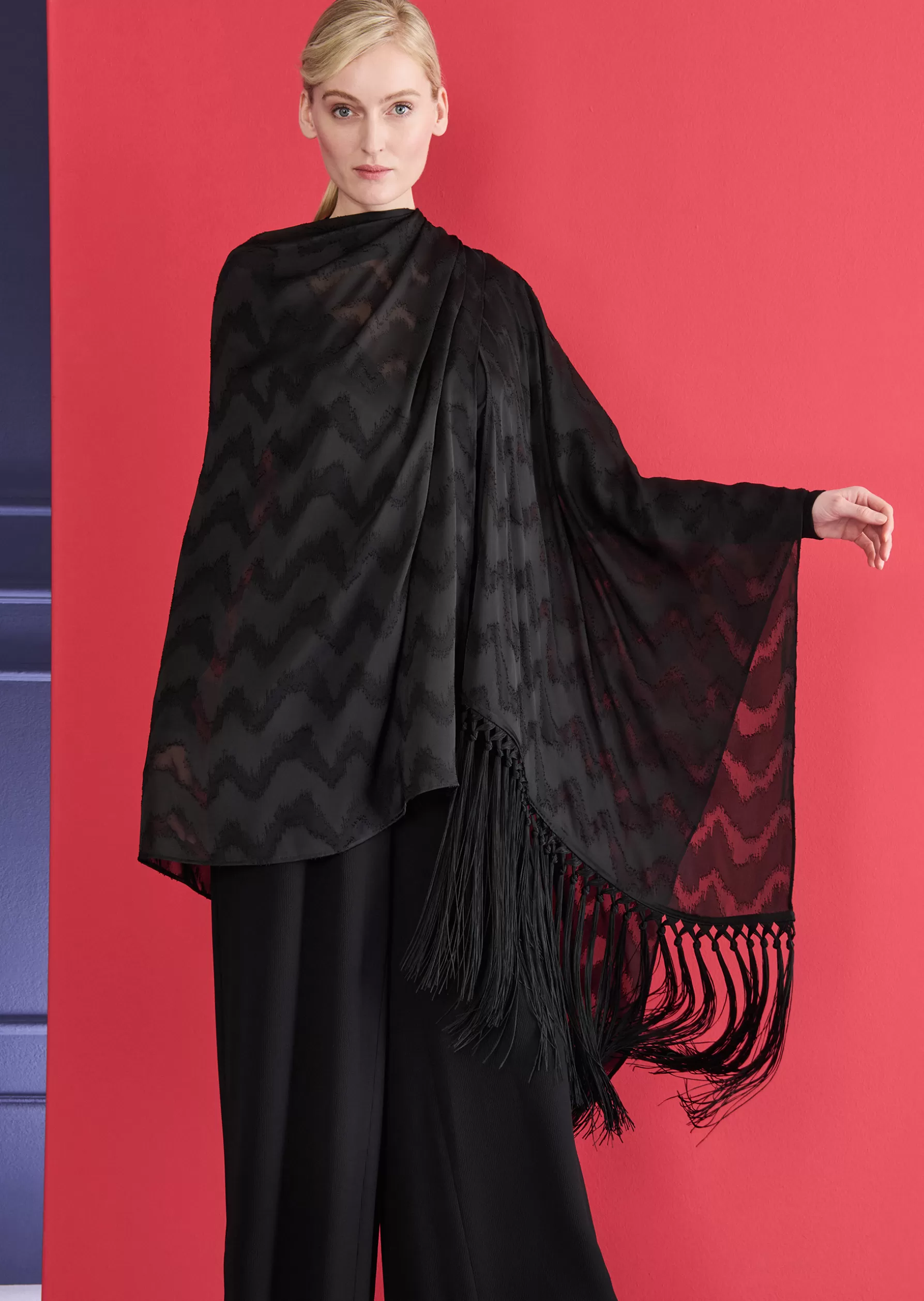 Wraps & Stoles-Talbot Runhof Stole Hint22 Black