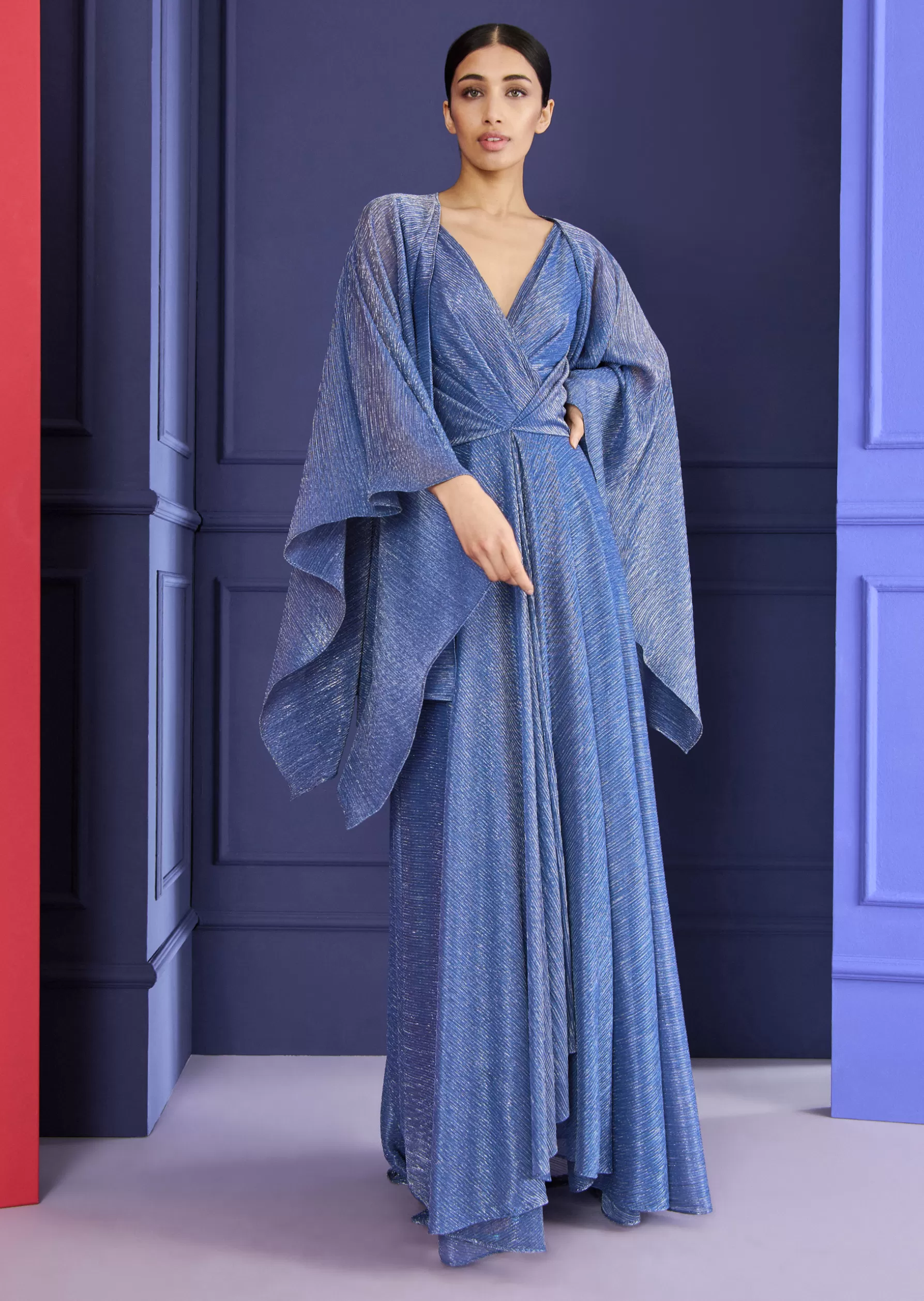 Wraps & Stoles-Talbot Runhof Stole Hint5 Electricblue