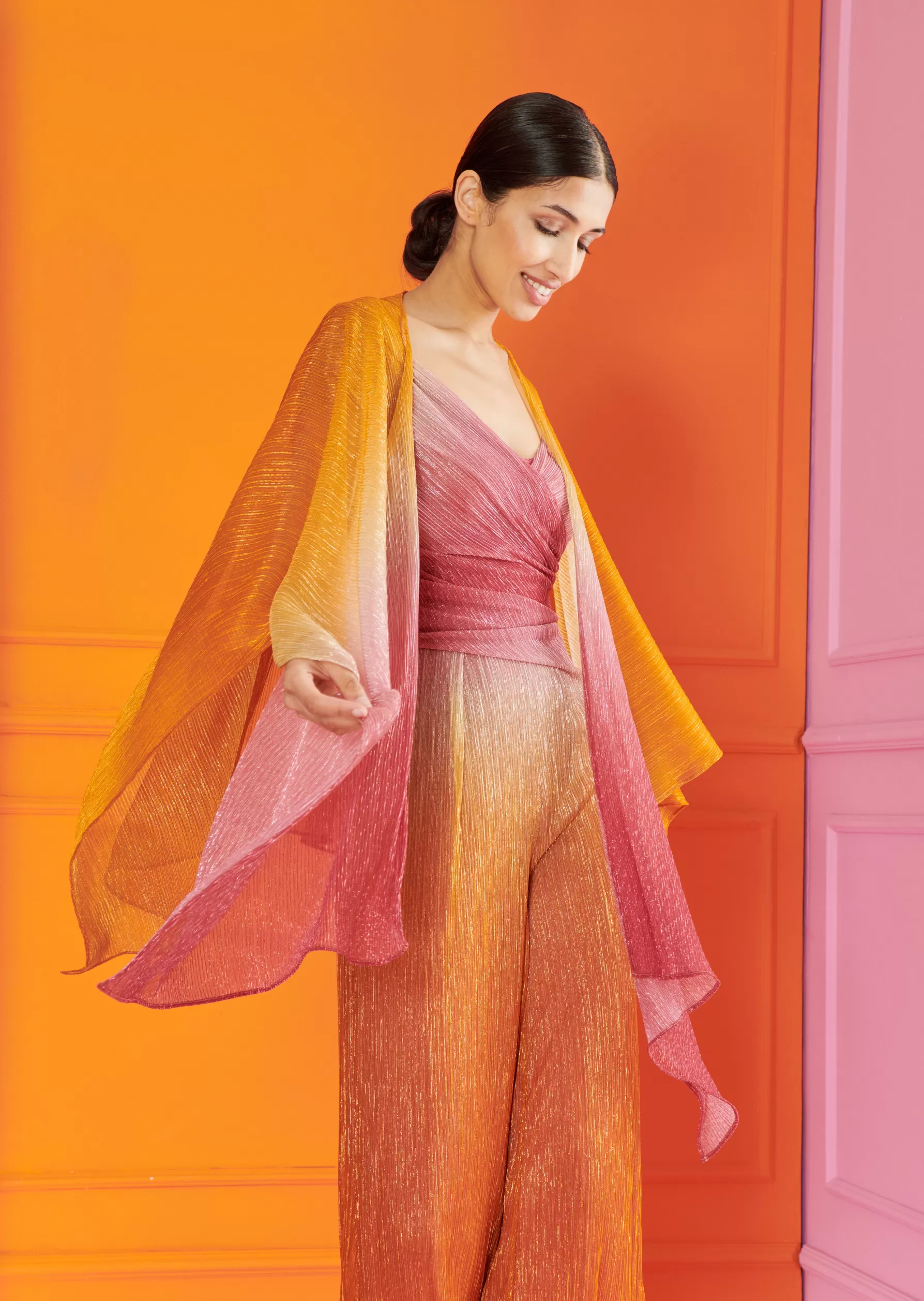Wraps & Stoles-Talbot Runhof Stole Hint5 Orange