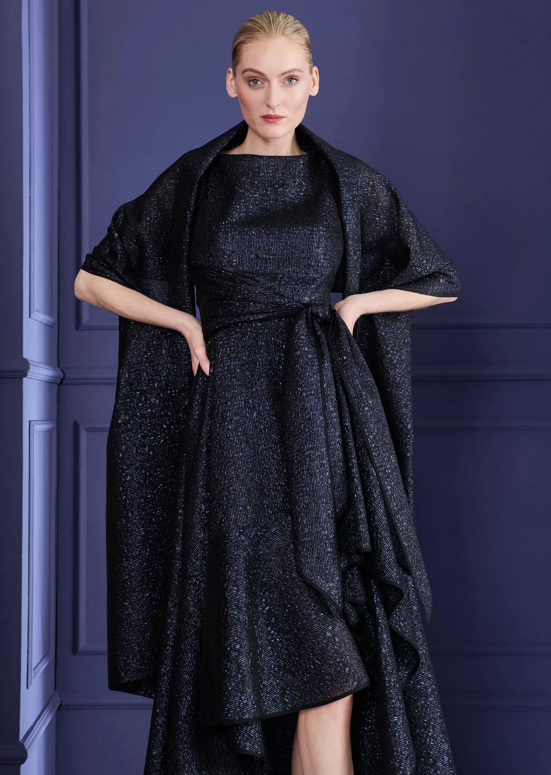 Wraps & Stoles-Talbot Runhof Stole Kitty9 Royalnavyblue