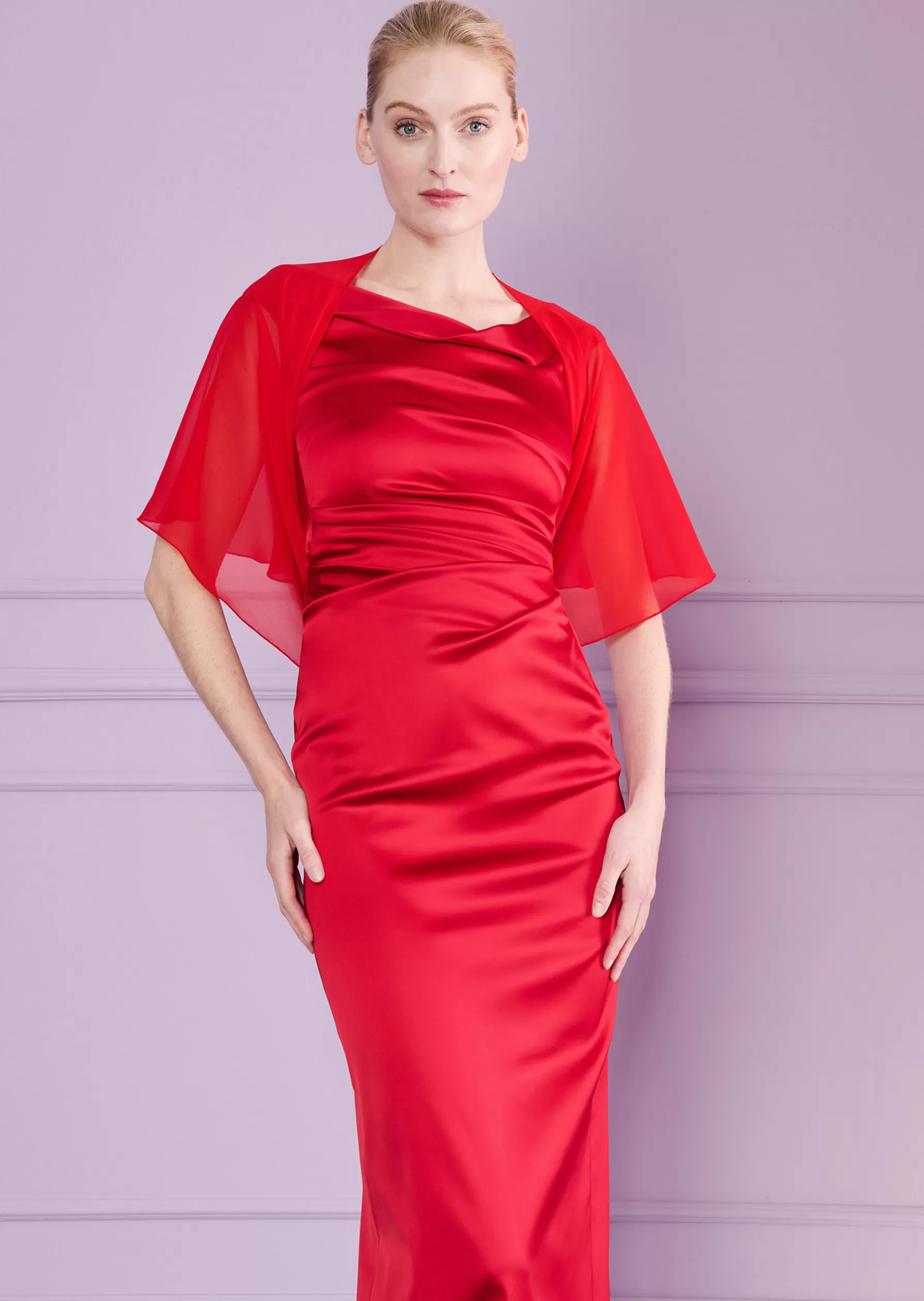 Wraps & Stoles-Talbot Runhof Stole Lilo1 Scarletrot