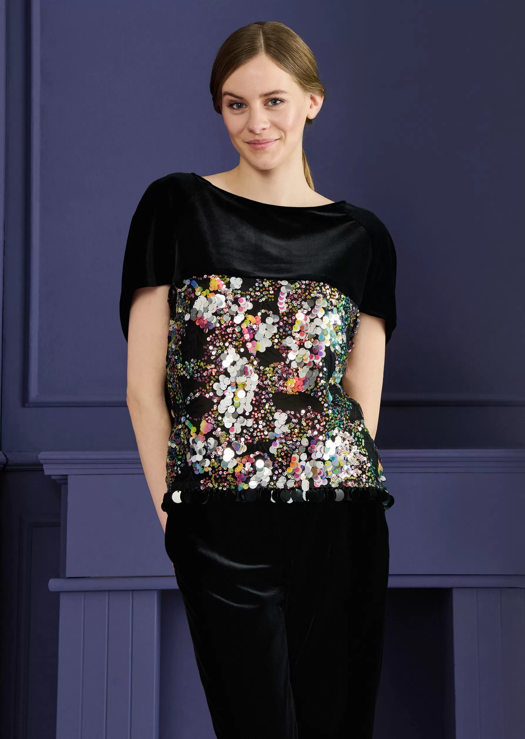 Tops-Talbot Runhof Top Hamlet8 Black